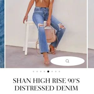Vici SHAN HIGH RISE 90'S DISTRESSED DENIM NWT